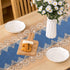 72 Inches (16x72 inch,Blue) Vintage Lace Dining Table Runner, Macrame Coffee Table Runners for Kitchen Home Christmas