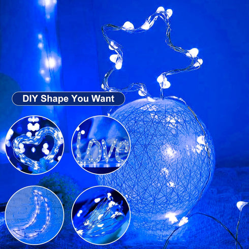 12Pack 7ft 20 3 Fairy Lights Battery Operated, LED Modes Speed Twinkle Mini String Lights Waterproof Silver Wire