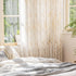 FMFUNCTEX Linen Semi Sheer Curtains - Yellow White 45 Inches Long for Bedroom, Grey Tree Branch Print
