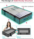 Onlyeasy Underbed Fabric Storage Bags Organizer with 4 Handles, 2 Zippers, Large Clear Window for Clothes, Blankets, 2