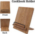 Wooden Cookbook Stand Cutting Board | Adjustable Recipe Holder with Pull-Out Stand