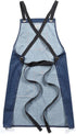 Outset Cross Back Blue Denim Grill and Kitchen Apron with Pockets, 27" x 30"