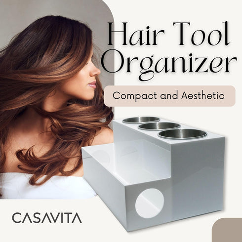 Acrylic Hair Tool Organizer, Hair Dryer Holder for Bathroom Countertop, Vanity Caddy Storage for Accessories