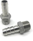 CONCORD 304 Stainless Steel Home Brew Fitting - 1/2" Barb Hose to 1/2" NPT, 2 Pack
