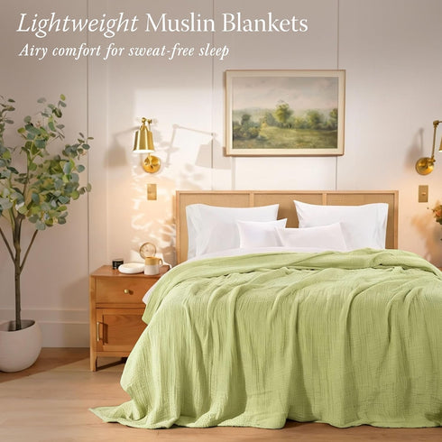 4-Layer Threadmill Muslin Blanket for Twin Size Bed | Gauze Cotton Throw | Soft, Breathable, and Lightweight for All
