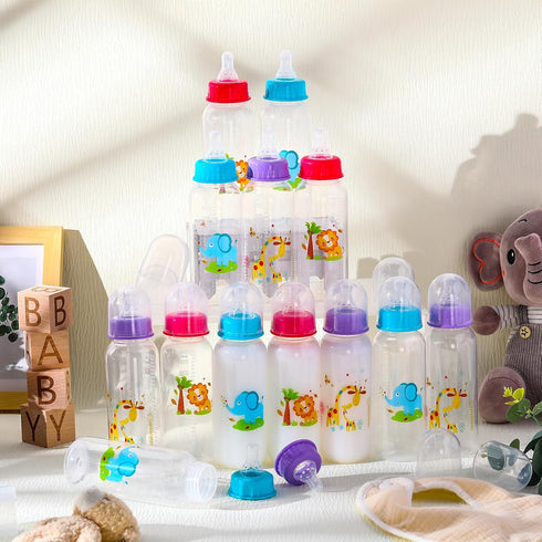 Norme 24 Pcs Baby Bottles Bulk for Baby Shower Game, 9.5 oz Plastic Baby Bottles for Party Favors