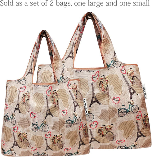 Large Reusable Nylon Grocery Tote Bag - Foldable Design