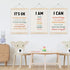 Koesus 12x16 Inch Set 3, Inspirational Classroom Wall Art Poster Hanger Frame of Positive Affirmations for Kids