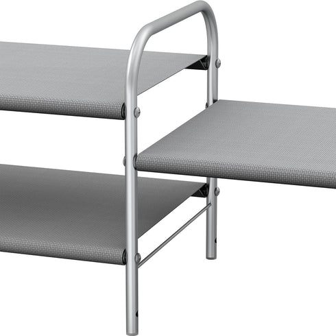2-Tier Simple Houseware Shoe Rack Storage Organizer, Grey