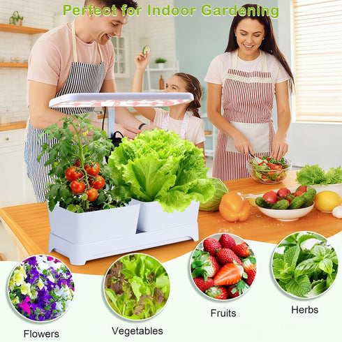 16*6.3*7.1 inch) Indoor Garden Led Grow Light Planter Pots, Herb Kitchen Garden Grow Kit, Full Spectrum LED Plant Light