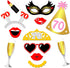 Konsait 70th Birthday Party Photo Booth Props (50 Counts) Black and Gold Decorations for Him Her