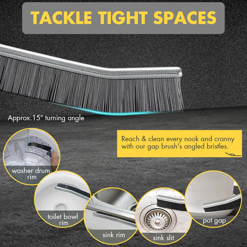 2Pcs Crevice Gap Cleaning Brush, Hard Bristle Brushes for Small Spaces, Suitable for Kitchen Surfaces, Windows, Tiles