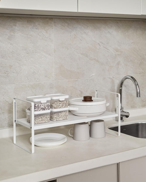 Nxconsu Cabinet Shelf Expandable Height Adjustable Organizer Riser for Kitchen Cabinet, Pantry, Under Sink
