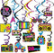 Bessmoso 28PCS 80s Party Decorations – Retro Hanging Swirls & Ceiling Streamers for 1980s Birthday
