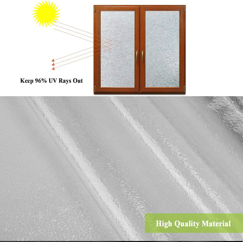 Privacy Window Film, Decorative Glass Door Film, Static Cling Window Tint, 17.5 inches by 78.7 inches