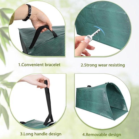 (200L) Leaf collector leaf scoop,Foldable yard waste bag,Extra large lawn bags leaf bags,Heavy leaf pick up tools leaf