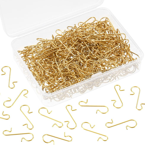 Tatuo 400 Pieces Christmas Ornament Hooks with Storage Box for Tree Decoration (Gold)