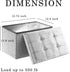 CUYOCA Storage Ottoman Cube Small Footrest Foldable Seat Foot Stools Square Tufted Ottoman Linen Black