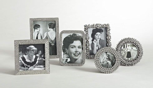 SARO LIFESTYLE Round Jeweled Photo Frame