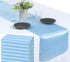 MDS 10 PCS Satin Table Runners, 12 x 108 Inch Charmeuse Sateen Silk for Wedding Reception, Baby Blue