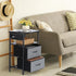 2 NANANARDOSO Nightstand with Charging Station, Small Bedside Table with Fabric Drawers and Storage Shelf, Rustic End