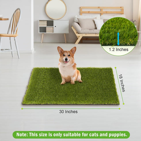 CooRug 30 17 Inches Fake Grass, x Artificial Grass for Dogs, Realistic Turf for Indoor Outdoor Door Mat Balcony Patio