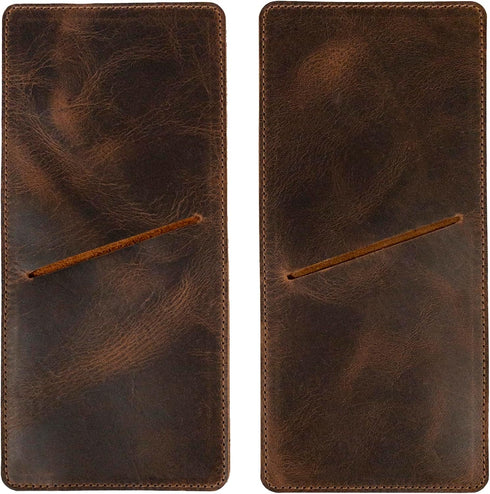 Set of 2 Rectangular Cutlery Sleeves, Utensils Place Setting, Silverware Holder, Flatware, Full Grain Leather, Handmade, Bourbon Brown by Cast Leather Co.