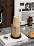 Wood Bathroom Cup Holder 8oz, Stylish Walnut Disposable Cup Dispenser, Plastic Mouthwash