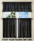 Ellis Curtain Stacey Sheer Tailored Tier Pair Curtains, 56" x 30", Black