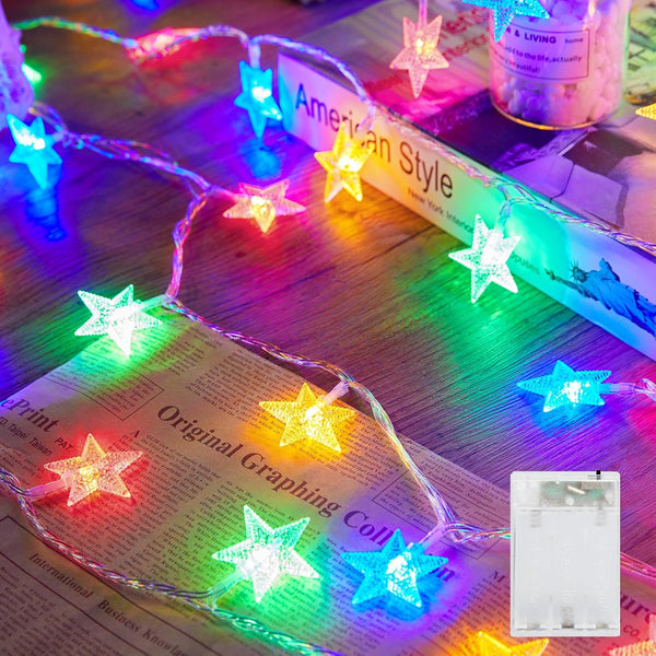 Minetom Star String Lights Battery Operated - 17 ft 50 LED Star