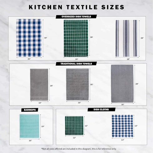 DII Basic Chef Collection, Assorted Terry Kitchen Towel Set, French Blue, 4 Piece