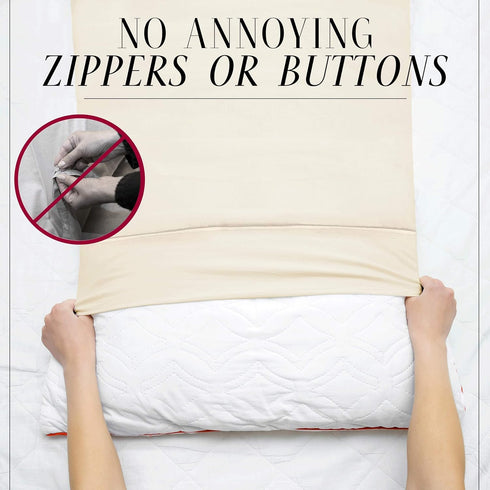 Italian Luxury Microfiber Body Pillow Cover - Soft 21" x 60" Case, Fits 20" x 54" Pillow, White