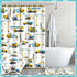 6 Set Sets 2 12 Nuanchu Pcs Construction Shower Curtain with Rug Bathroom with Shower Curtain Bath Mat U Shaped Mat