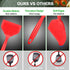 Shappy 2 Pcs Wide Silicone Spatula, Nonstick Fried Shovel Turner for Cookware, Egg Cookie Omelette (Black, Red)