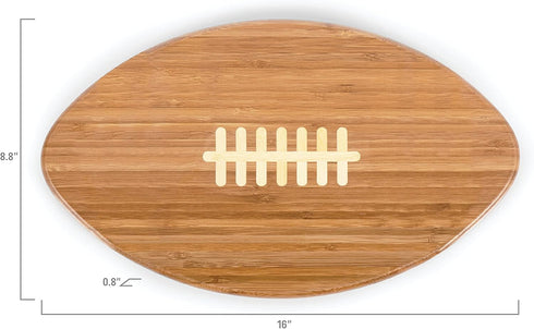 PICNIC TIME NFL Touchdown! Bamboo Cheese Board, Novelty Charcuterie Serving Platter, Wood Cutting Board