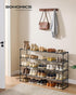 4-Tier 25-30 11.8 46.1 28.4 Inches, ULSA034B01 SONGMICS Shoe Rack, Shoe Organizer, Metal Storage Shelf, Upright