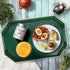 15.7"*10.2"*1.57" Green Decorative Tray with Handles, Versatile Serving Tray for Coffee Table, Ottoman, Ideal