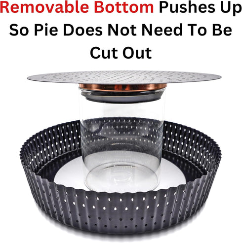King Crispy's Deep Pie, Tart & Quiche Pan with Perforated Holes for Crispy Crusts, Non-Stick, 9 inch x 2 Deep