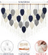 51.5"Wx33.5"L Weldomcor Large Macrame Wall Hanging Leaf Boho Woven Tapestry, Bohemian Chic Wall Hanging Feather
