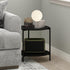 2-Tier 15.55 10.58 5.46 inches, Furinno Besi Modern Round Side End Table with Sturdy Metal Legs, (W) x (H) x (D)