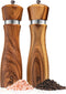 Gennua Kitchen Wooden Salt and Pepper Grinder Set: Refillable Salt & Pepper