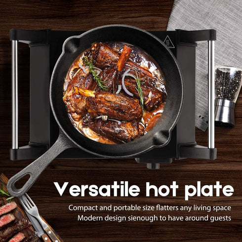 Techwood Hot Plate Portable Electric Stove, 1500W Countertop Single Burner with Adjustable Temperature, 7.5” Cooktop