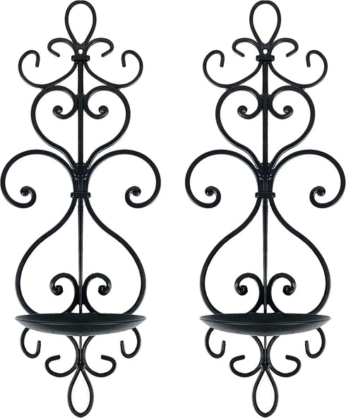 Metal Wall Candle Sconce Holder Set of 2 Hanging Wall Mounted Candle