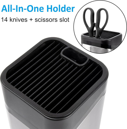 RedCall Kitchen Knife Holder, Stainless Steel Universal Knife Block for Countertop, Space-Saving Storage Organizer