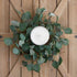 idyllic Eucalyptus Leaves Wreath, Metal Polyester Green Wreath 14 Inches for Front Door Decor