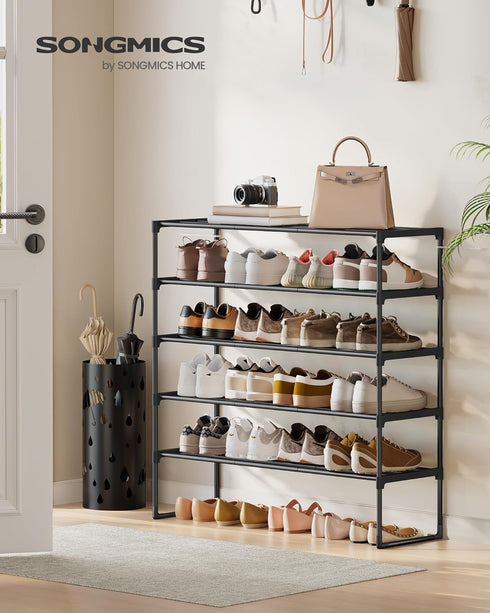 5-Tier 20-25 11.8 36.2 35.4 Inches, ULSA305BH01 SONGMICS Shoe Rack, Shoe Organizer, Metal Storage Shelf, Upright