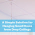 White Grid Clips with Drop Ceiling Hooks - 12 Pc Ceiling Hook Kit for Hanging Decorations