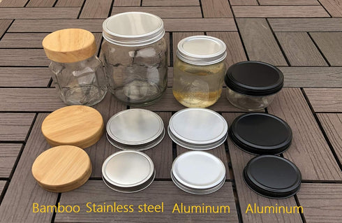 Black Rust Proof Aluminum Storage Lid with Silicone Sealing for Regular Mouth Mason Ball Canning Jars, 6 Pack