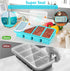 Silicone Freezer Tray with Lid, Large Ice Cube Tray, 4-Pack Silicone Container for Freezing Soup, Sauce, Broth,