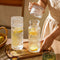 FQDGTFA 4-Piece Set Bedside Water Carafe and Glass, 21.6 Oz Glass Pitcher with